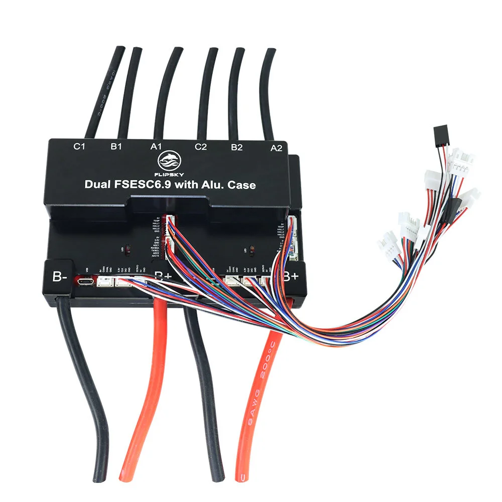 Brushless DC Motor Speed Controller FLIPSKY Dual FSESC6.9 100A base on VESC6.6 With Aluminum Case Heat Sink