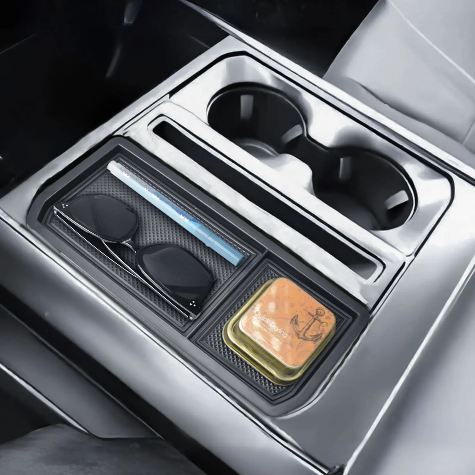 

For Ford F150 2021-2024 2025 Front Center Console Pocket Cover Storage Box Organizer Hidden Panel Secret Pocket Lid Cubby Cover