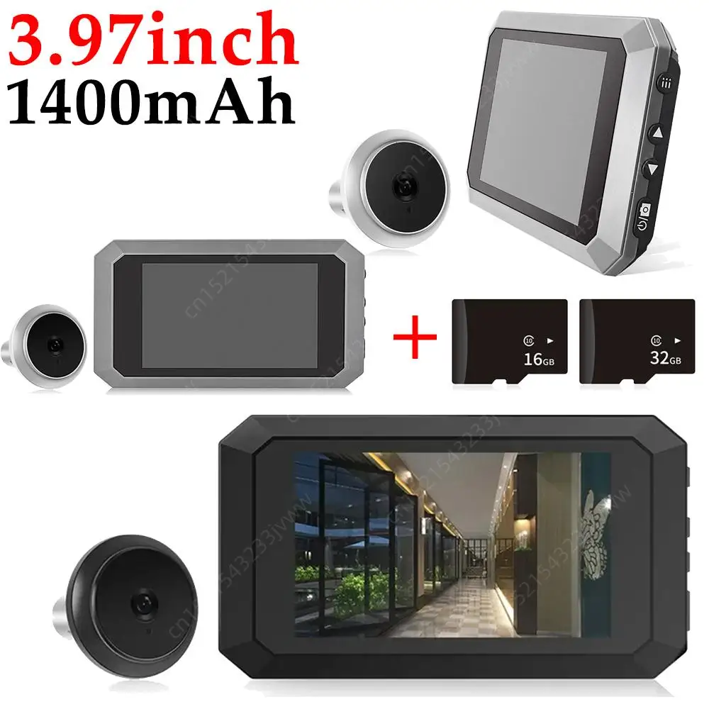 Digital Magic Eye Electronic Viewfinder Night Vision Safety Door Viewer Photo Recording Door Peephole Camera 3.97in LCD Screen