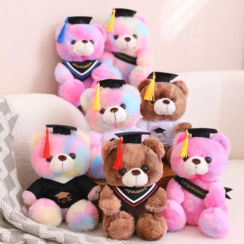 

23cm Graduate Bear With Hat Plush Toys Stuffed Animals Bear Plush Toys Doll Pillow Kids Lovers Birthday Baby Gift