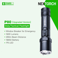 Nextorch P80 (Upgraded version)Duty/Tactical Flashlight, 1600 Lumens18650 Battery, Rechargeble Compact,Type-C Direct Charging
