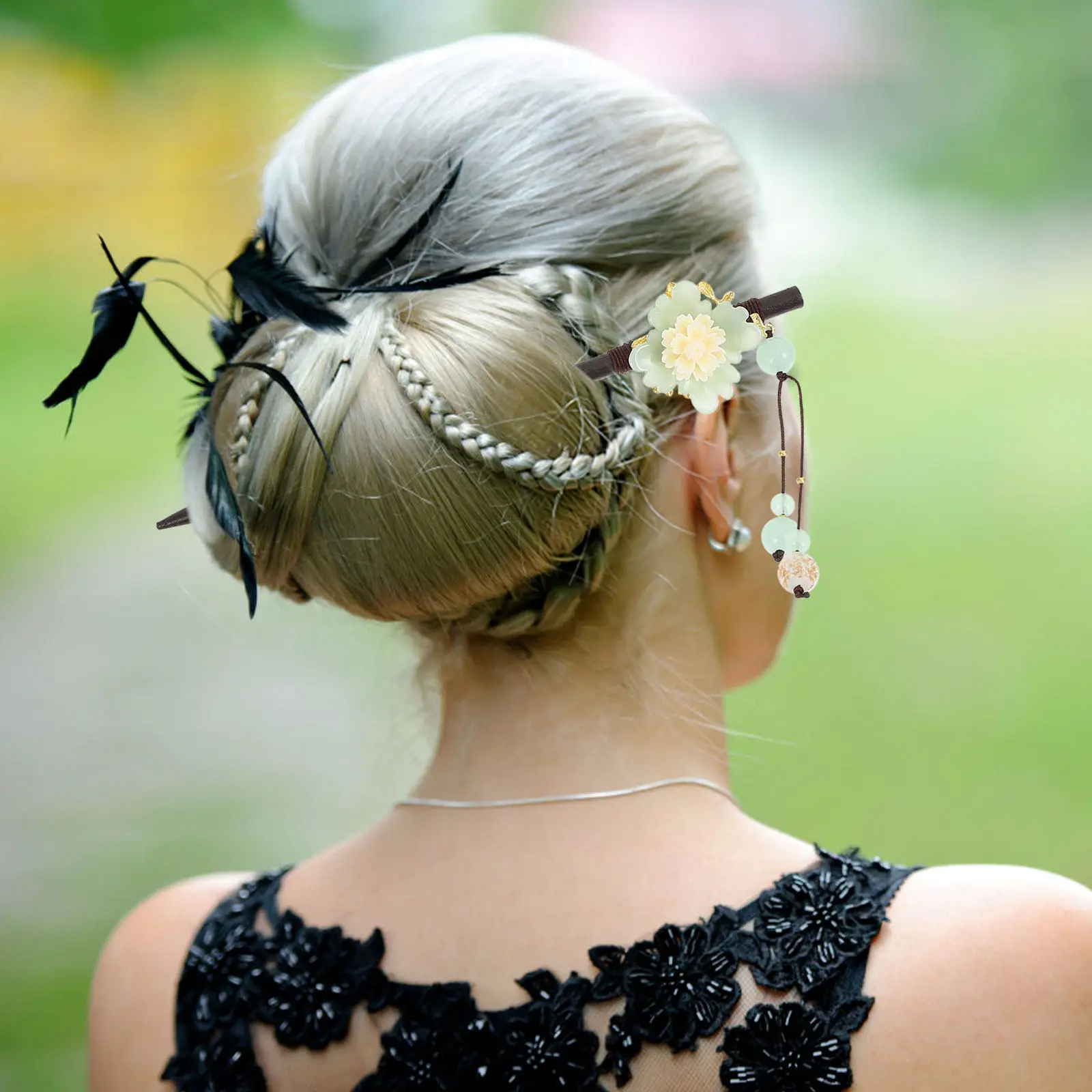 12Pcs Wooden Hairpins Retro Vintage Hair Clips Simple Natural Style DIY Headdress Traditional Chinese Accessories