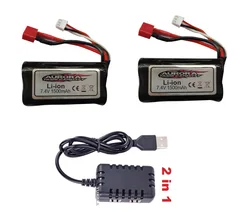 original 7.4v 1500mAh Li-ion battery/USB charger For Xinlehong 9130 9135 9136 9137 9138 9156  X9120 1/16 R/C cars Trucks parts