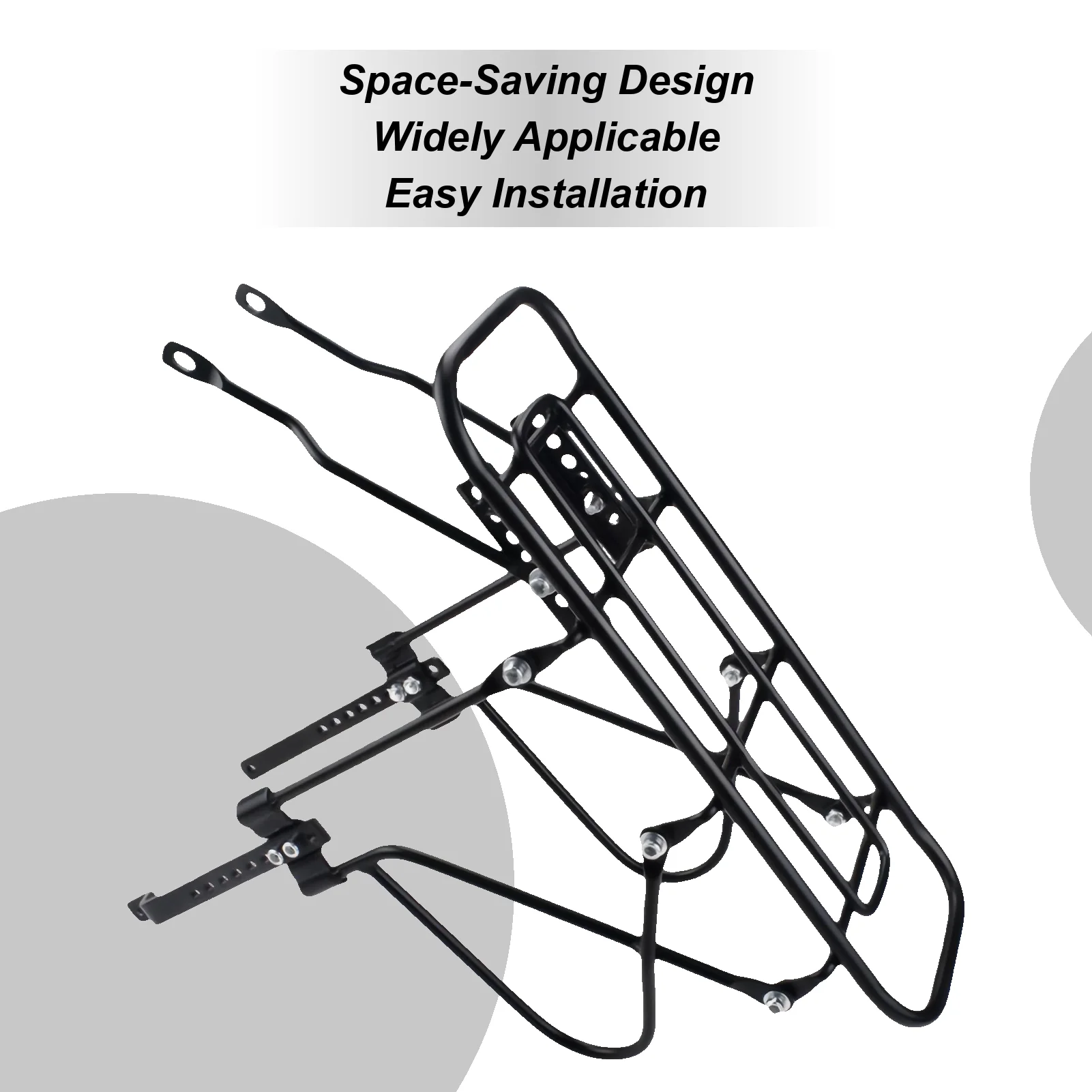 رف خلفي للدراجة بسعة 200 كجم، حامل أمتعة للدراجة من الفولاذ قابل للتعديل، لتوصيل العمل على الطرق #1