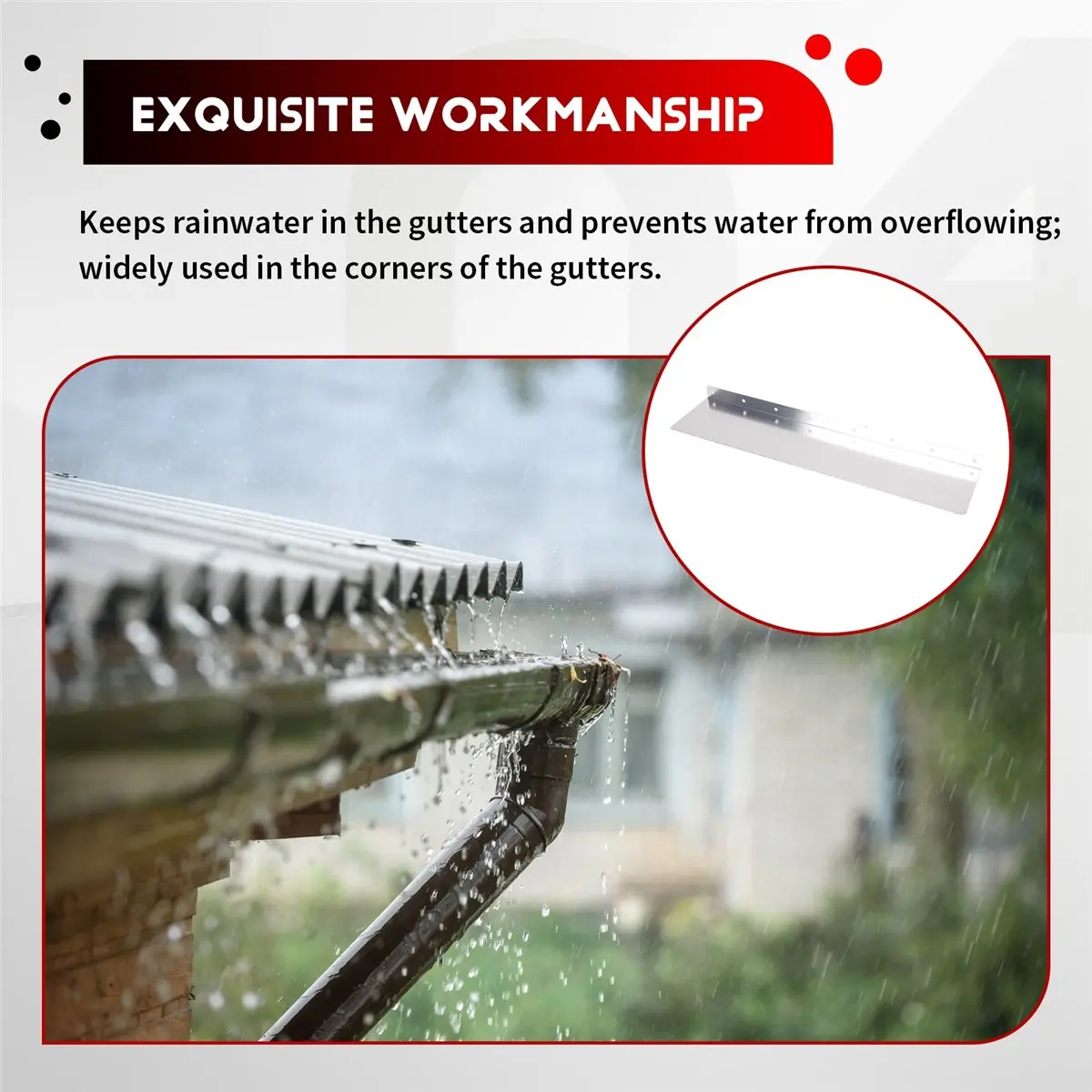 

Комплект из 8 штук: Защитные отбойники для водосточных желобов, угловые отводители для крыши дома, дождеприемники для кровли