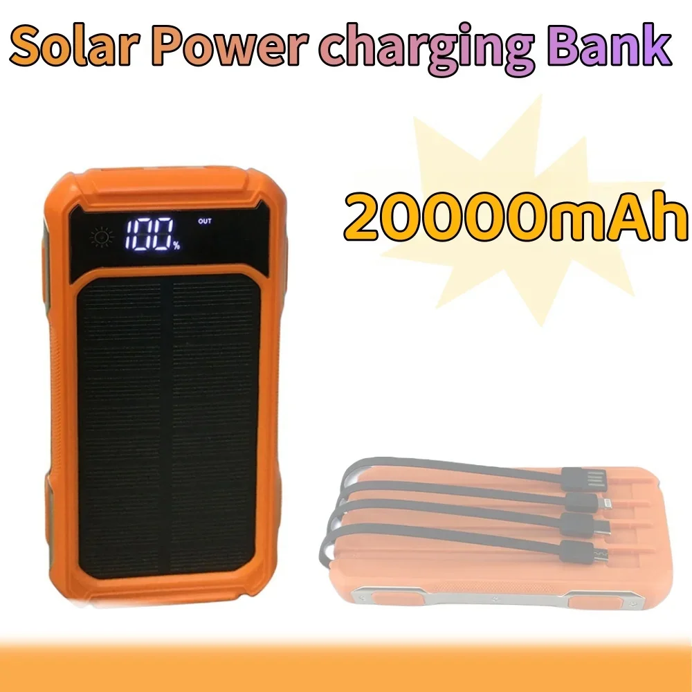 

Portable Solar Power Bank 20000mAh External Battery Charger belt LED Light For All Smartphones