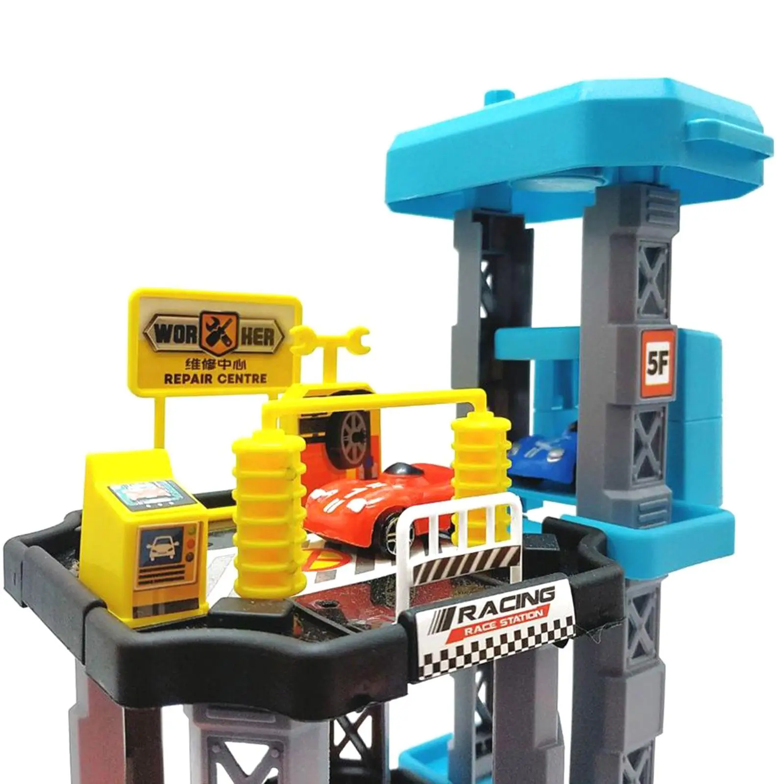 Bricolage assembler piste course voiture jouet motricité Fine Playset véhicules pour enfant 62 pièces