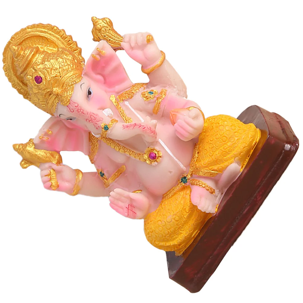 

Resin Ganesha Statue Elephant Head Decor Desktop Ornament for Table Bookshelf Temple Handcrafted Art