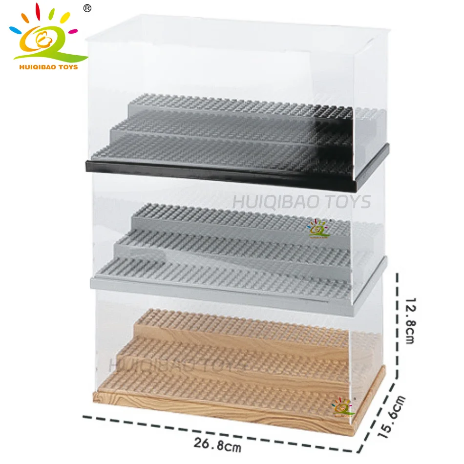 Huiqibao 3 Stappen Stofdicht Figuren Bouwstenen Vitrine Doos Show Case Model Collectie Decoratieve Bricks Speelgoed Voor Volwassen