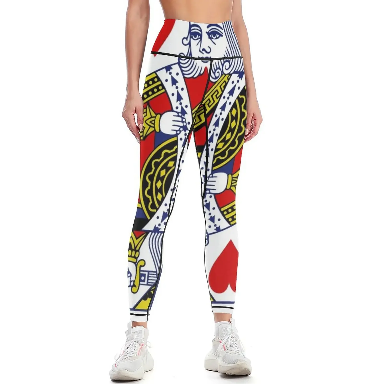 

King of Hearts Playing Card Leggings Sports female gym wear push up tights for sporty woman push up Womens Leggings