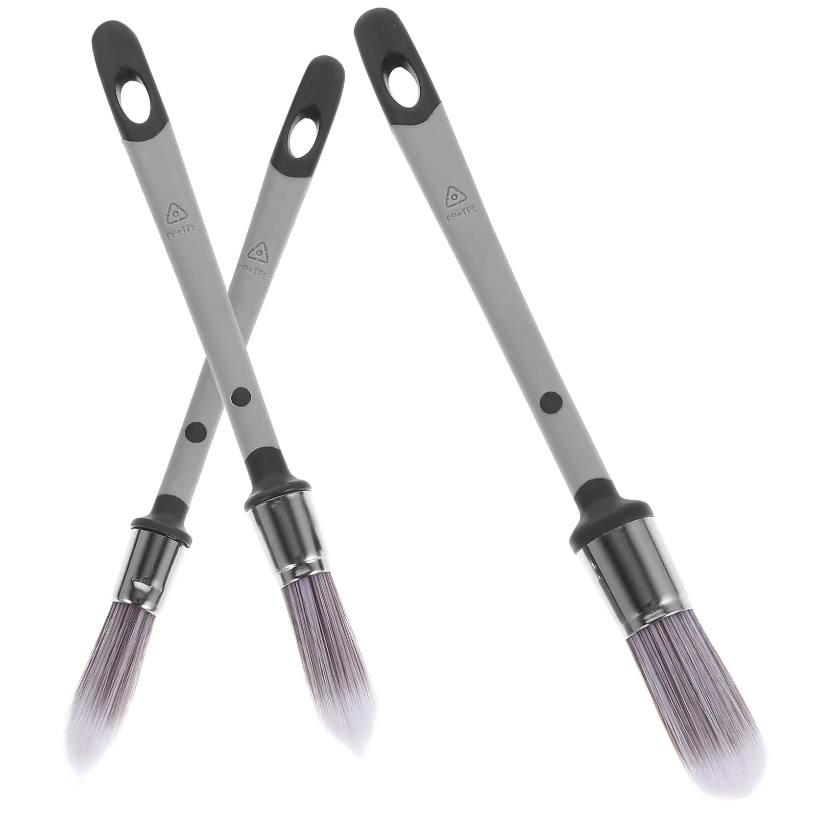 3Pcs Oil Paint Brushes Soft Bristle Paint Brush Set Ergonomic Portable Painting Brushes for Wall Furniture Corners Multi-Use
