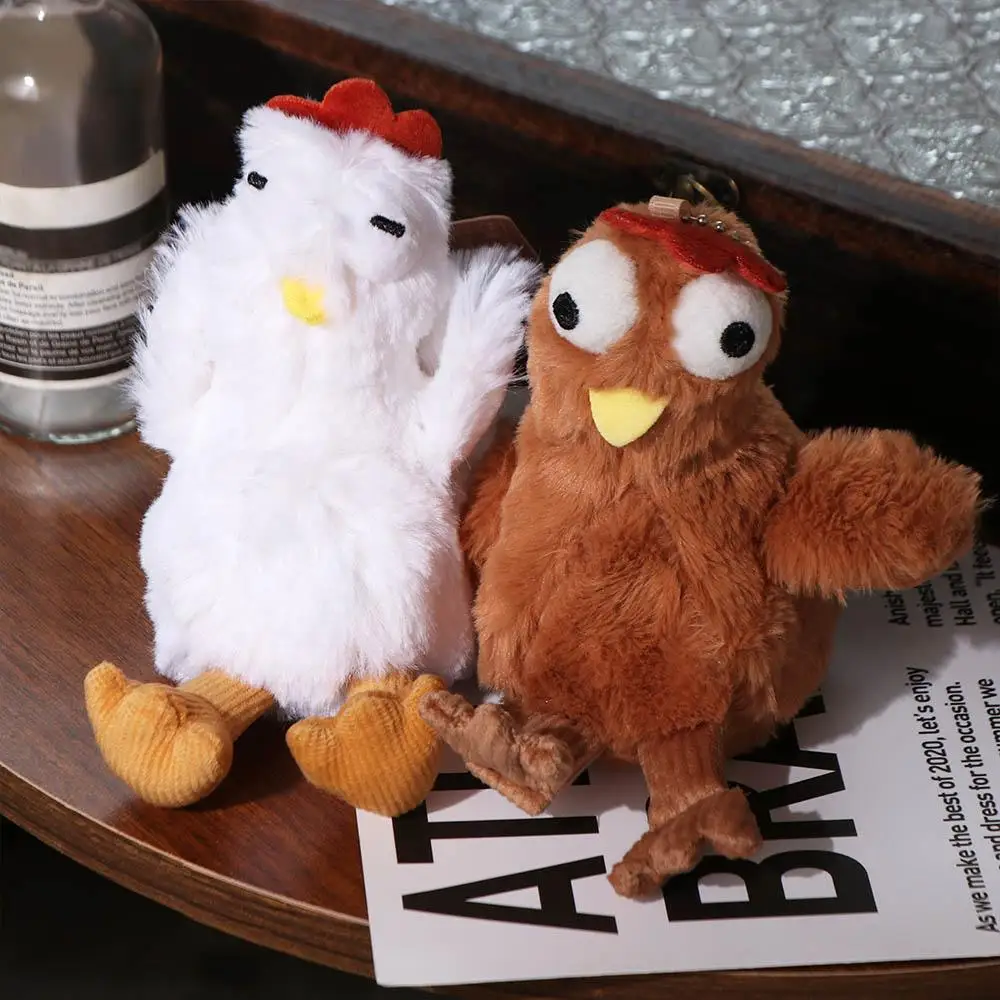 حقيبة الظهر قلادة المطاط أفخم الدجاج المفاتيح محاكاة الكرتون الدجاج حلقة رئيسية دمية ناعمة وضع البيض الحيوان مفتاح حامل الفتيات