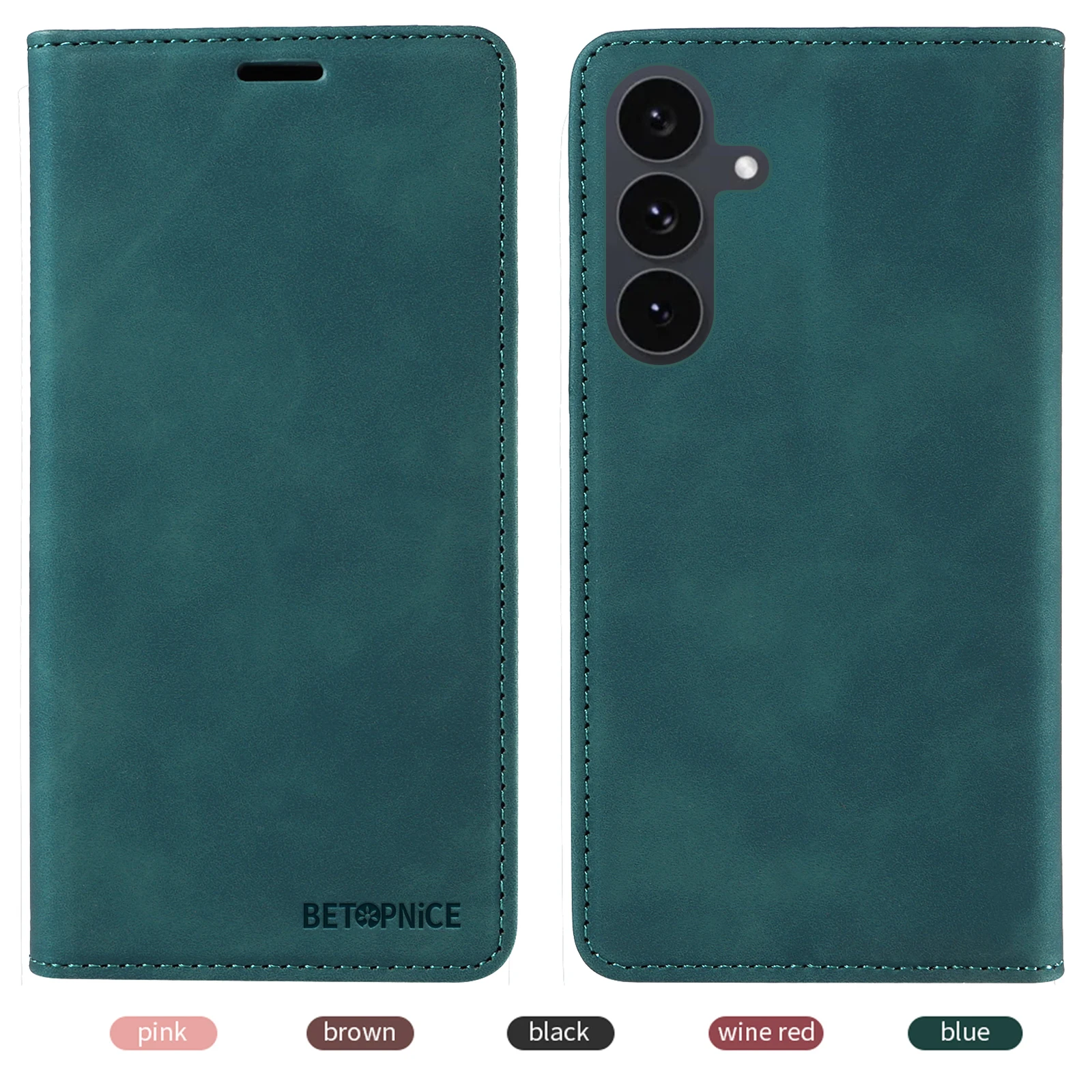 Coque S25 FE Magnetic Wallet Case For Samsung Galaxy S25 FE PU Leather Flip Cover for Samsung Galaxy S25 FE Stand Card Slot Case