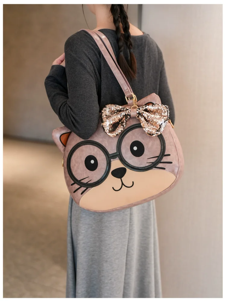 2025 New Cute Bear Shoulder Bag Lolita Girls' Large Capacity Fashion Versatile Backpack Handheld Diagonal Cross Bag
