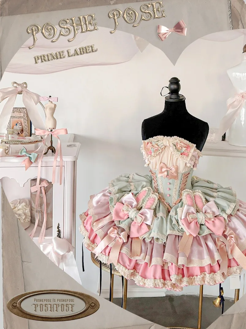 

New Original Design Women's Sweet Big Bow Strapless Color Matching Dress Girly Romantic Tube Top Short Dress for Party Birthday