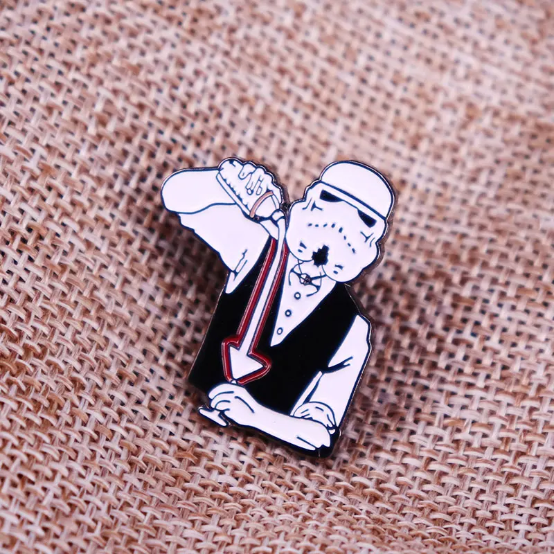 Stars War Stormtttrooper Bartender Enamel Pin Startender X Cocktail Badge Brooch Backpack Decoration Christmars Gifts