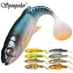 Spinpoler The Predator Soft Bait Fishing Lure 6.5cm 8.5cm 10.5cm 12cm Bridge Paddle Tail Open Mouth Jig Head Fit Wobbler Tackle