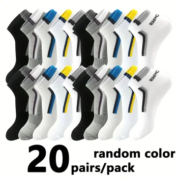 30-Pairs Men's Mesh Ankle Socks – Breathable Color-Block Sports Soc 7