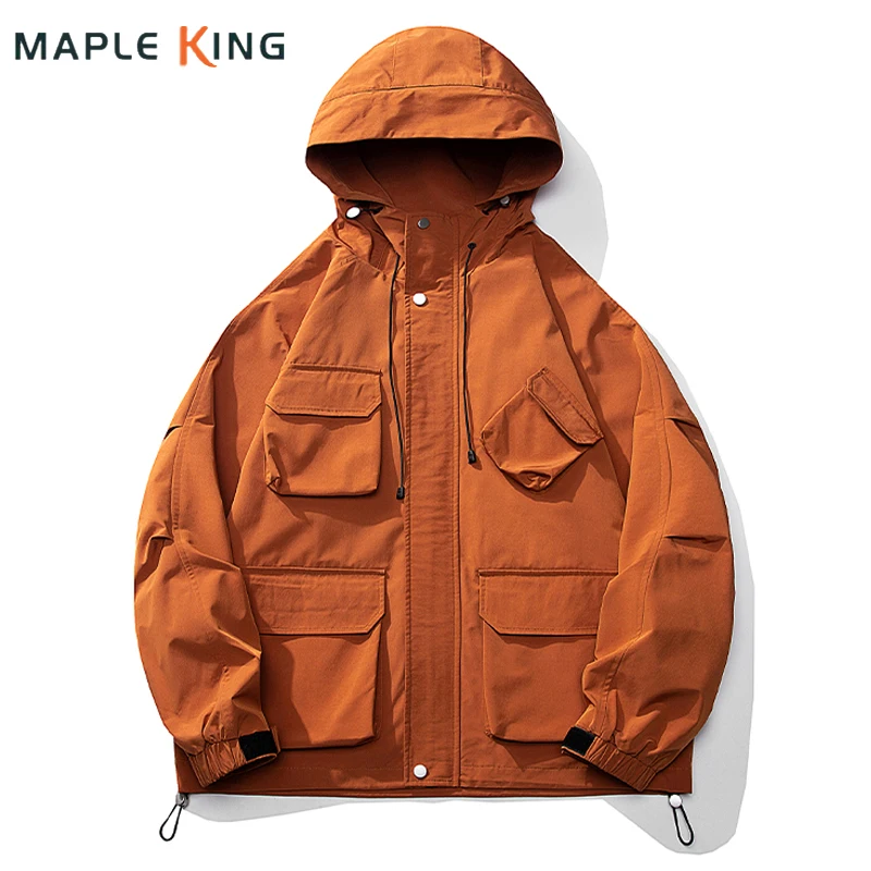 

Cargo Bomber Jacket Men Japanese Streetwear 2024 Casaca Vintage Hombre Multiple Pockets Outdoor Hiking Camping Coach Jacket Coat