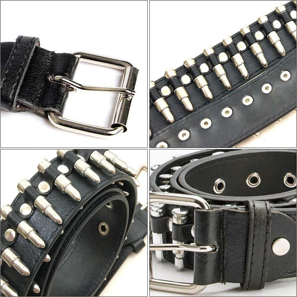 

Bullet Punk Belt Men Artificial Waistband Casual Dating Metal Buckle Corrosion Resistance Matching Outfits Leisure