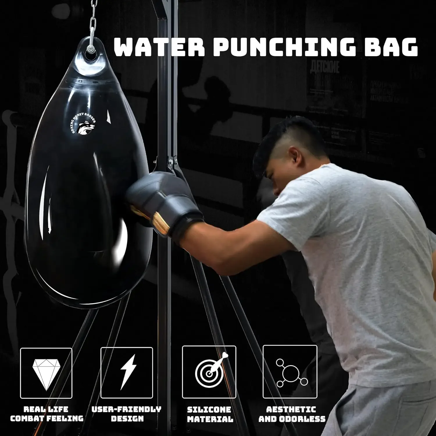 2nd Generation Seamless Anti-Leak 110lb Water Punching Heavy Bag for Adults Heavy Duty Boxing Water Bag