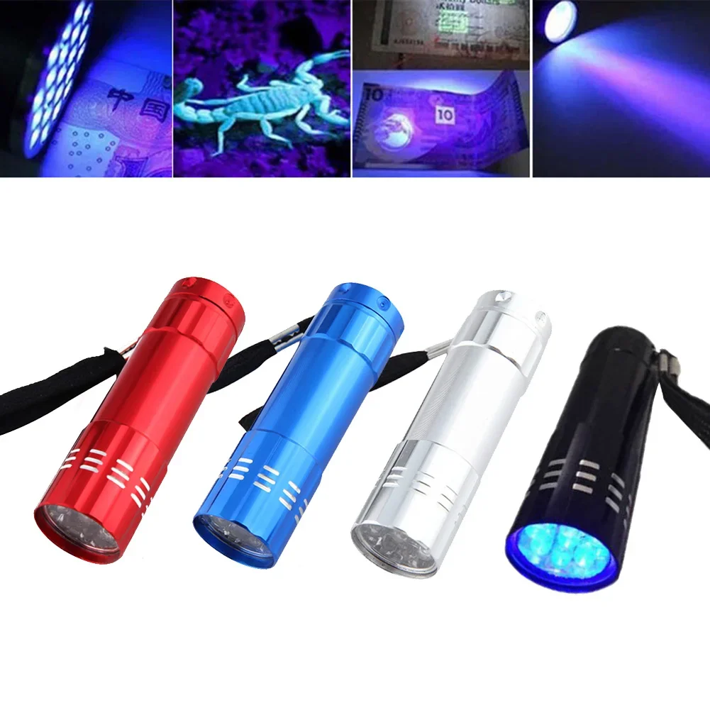 

Portable Ultra Violet 9LED Flashlight 395nm Blacklight Light Inspection Torch Light Portable UV Medical Detection for Pet Stain