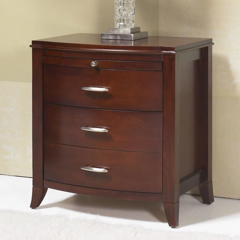 

Furniture Solid Wood Nightstand, 3-Drawer, Brighton - Cinnamon