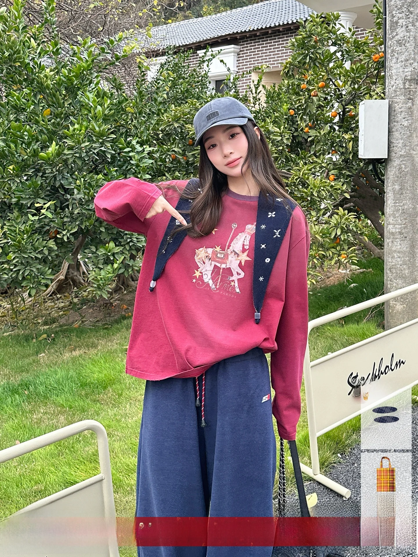 

Long Sve adient Print T-irt Year Design Casual Loose Fit Cotton round Ne Regular Length Women's Faion Top