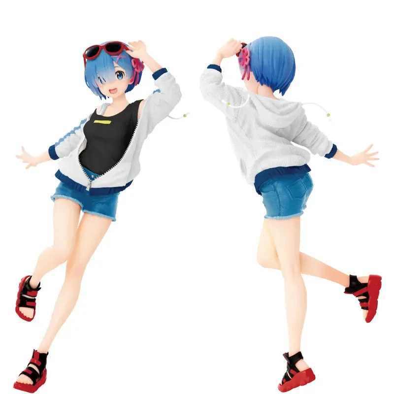 TAITO Genuine Re:Life In A Different World From Zero Rem Summer Casual Clothes Anime Action Figures Toys for Boys Kids Gifts