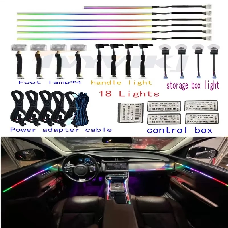 

Newly Upgraded 18 Lights 128 Colors Streamer Magic Color Car Interior LED Acrylic Guide Fiber Optic Universal Atmosphere Light