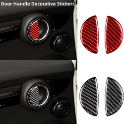 Cubierta de manija de puerta de coche de fibra de carbono, pegatina para MINI Cooper R55 R56 R60 R61 Clubman Countryman F55 F54, modificación Interior, 2 piezas