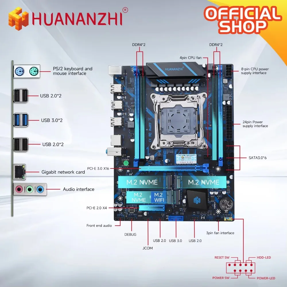 HUANANZHI X99 QD4 LGA 2011-3 XEON X99 Motherboard with Intel E5 2680 V4 DDR4 RECC NON-ECC Memory Combo Kit Set M.2 NVME SATA