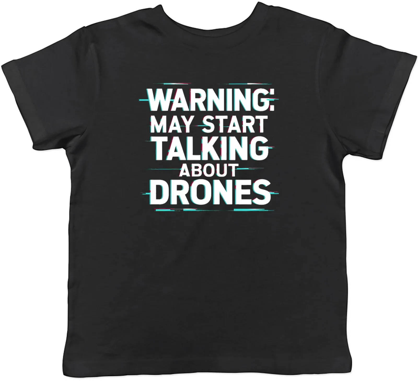 Warning May Start Talking about Drones Kids T-Shirt Funny Childrens Boys Girls