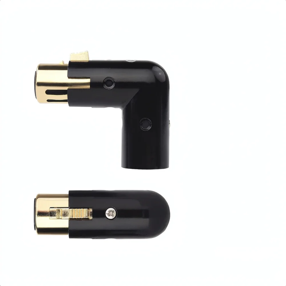 Right Angle XLR Audio Plug 3 Pin Connector Female To Male Adapter For Microphone Mixer Stage Sound System