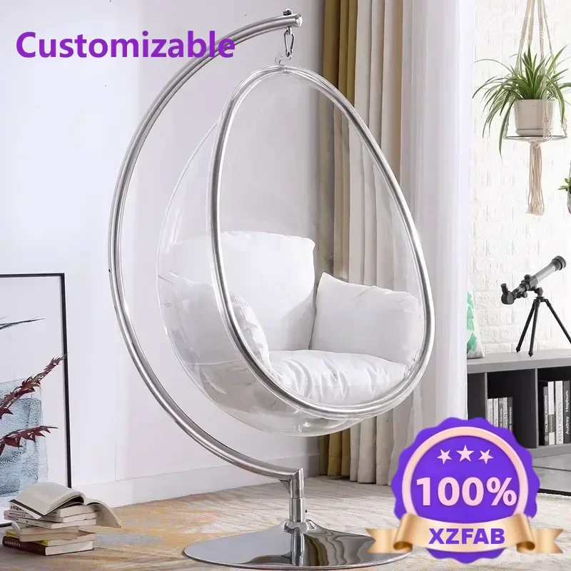 Factory Direct 2026 Home page transparent bubble chair indoor hanging chair hanging basket hanging ball space chair glass ball N