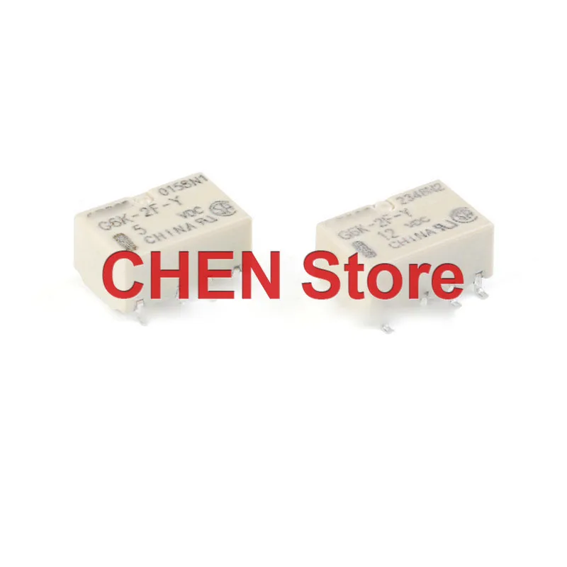 10PCS NEW Original Relay G6K-2F-Y-5VDC G6K-2F-Y-12VDC White 5V 12V Signal Relay Two Open Two Closed 2A 8PIN