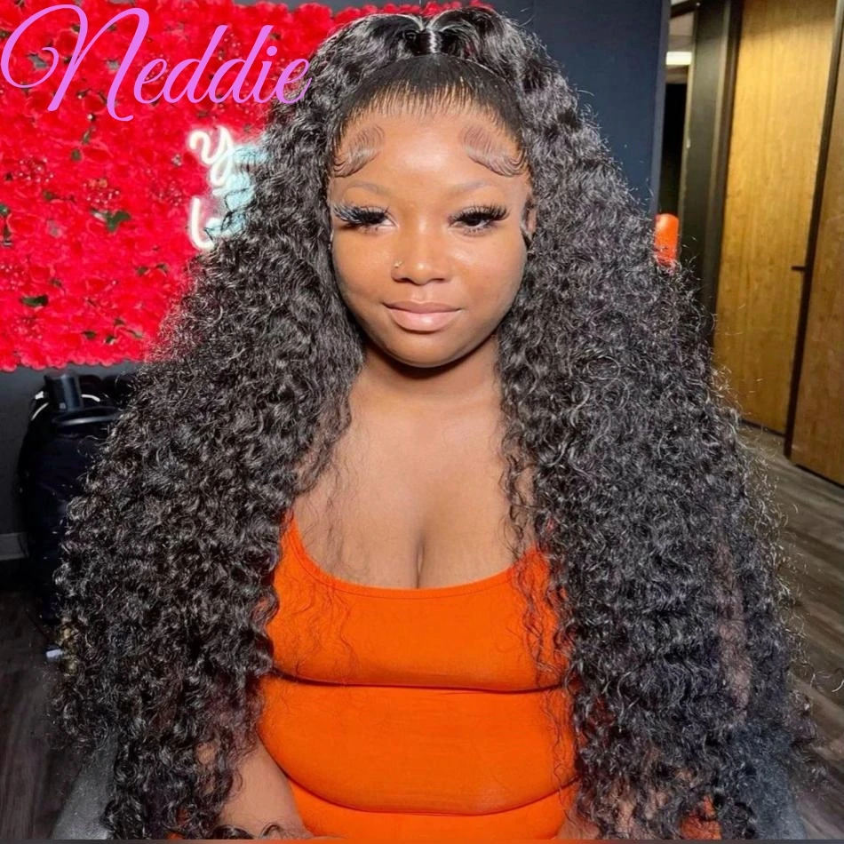 Lace Frontal wig 13x6 HD Transparent Curly Wigs Human Hair 100% Natural 30 40 Inch Deep Wave Brazilian Wigs Lace Front wigs