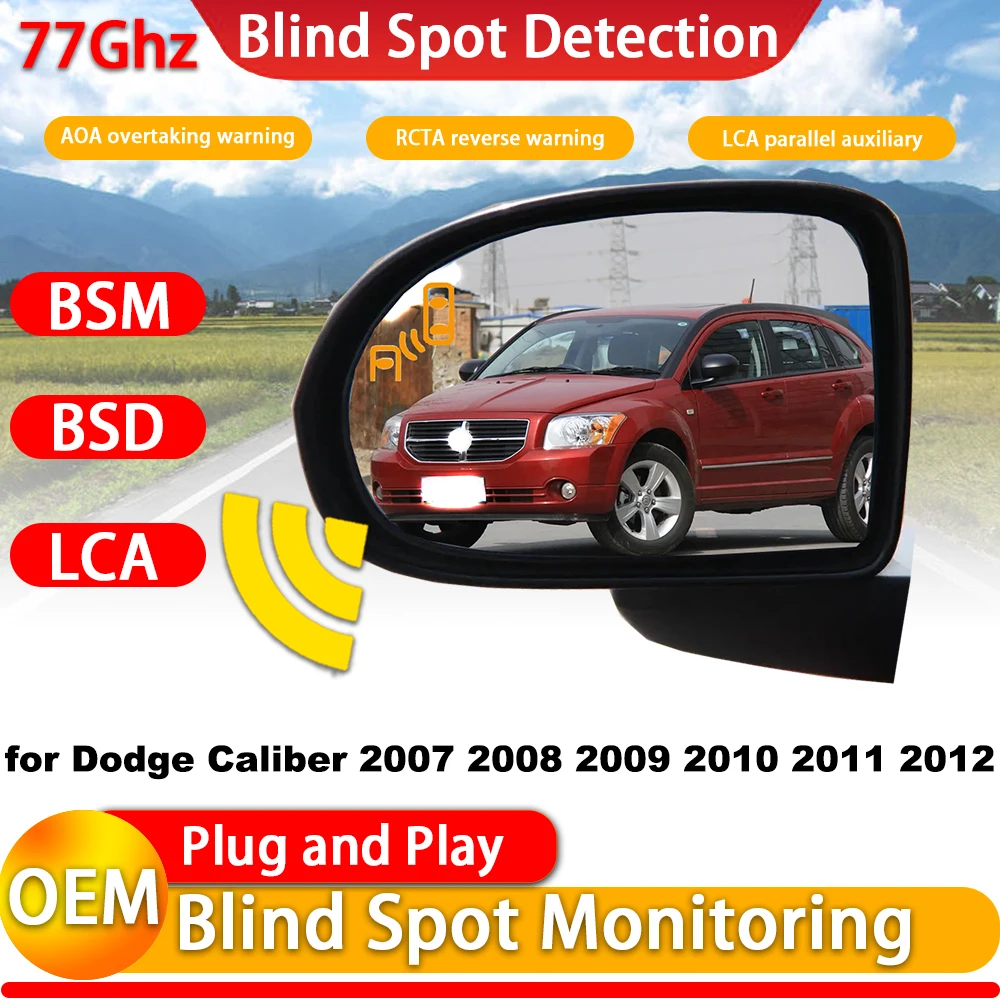 for Dodge Caliber 2007 2008 2009 2010 2011 2012 Blind Spot Assist Monitor Monitoring Detection BSM BSA BSD System 77Ghz Radar