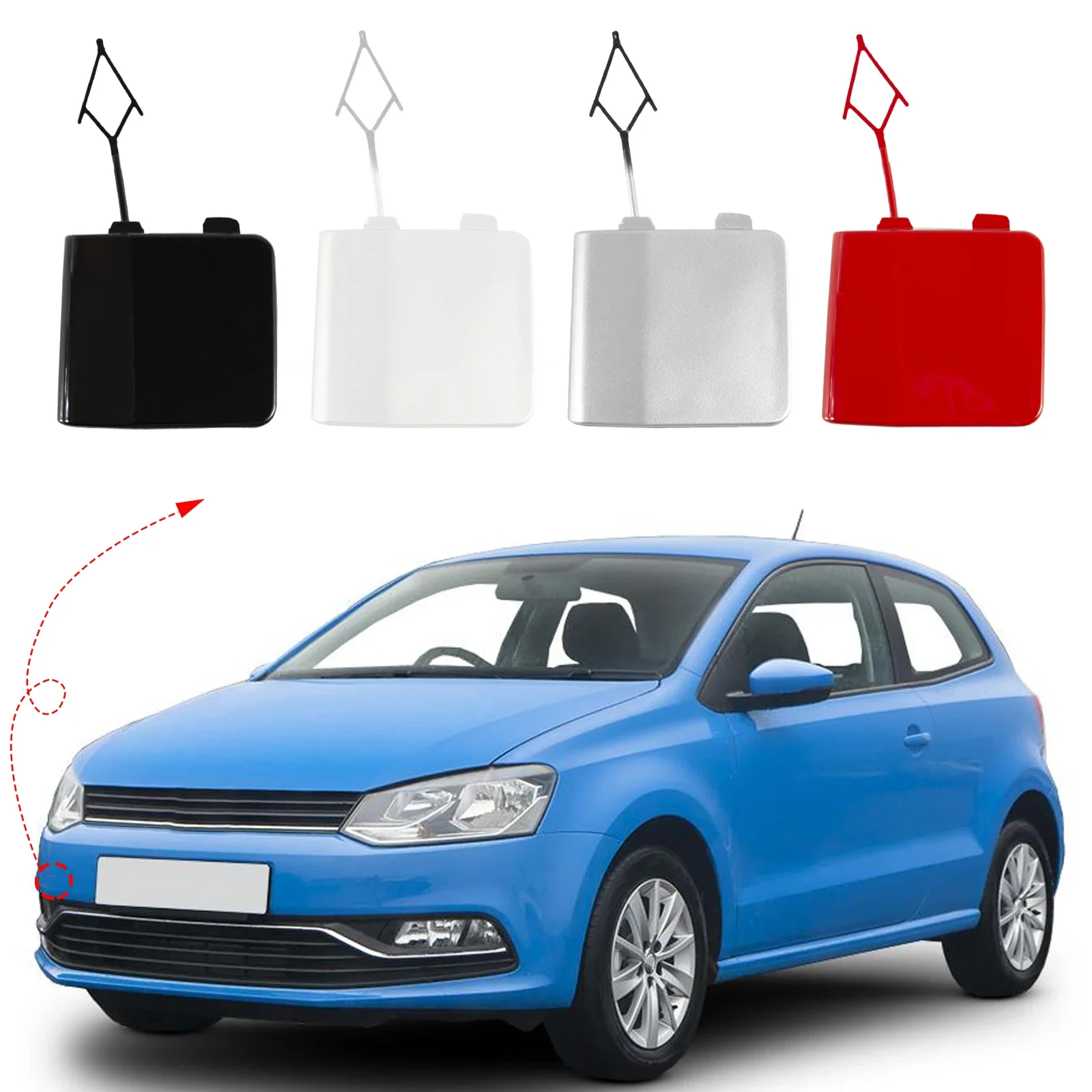 

Front Bumper Tow Hook Cover Cap Towing Eye For VW POLO 2014 2015 2016 2017 Accessories 6C0807241 6RD807241