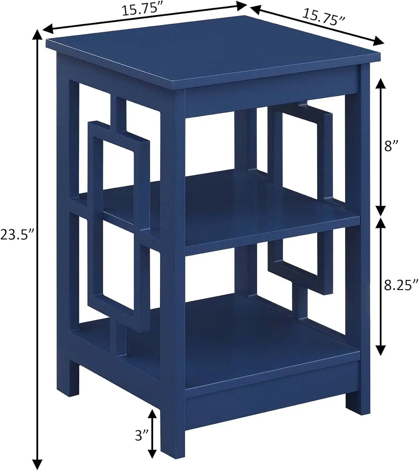 

Town Square End Table With Shelves, Cobalt Blue