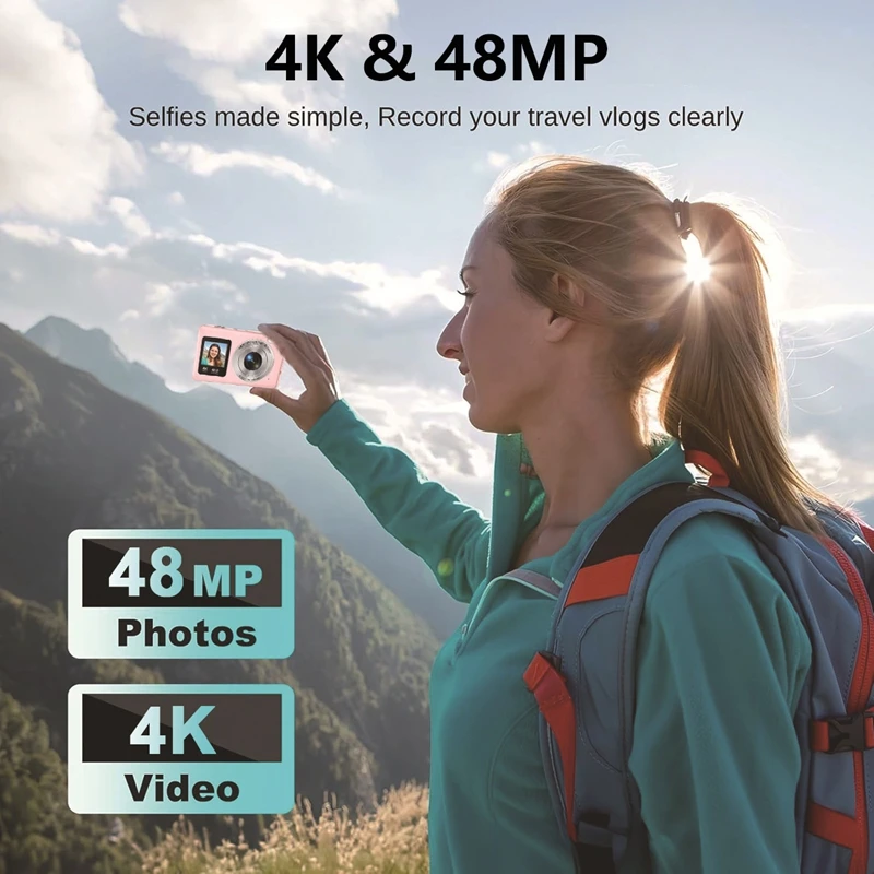 レノボ-4k-hd-24-インチデジタルカメラ-16-倍ズーム付き充電式カメラ-コンパクトカメラ-48mp-カメラ-子供用-初心者向けカメラ