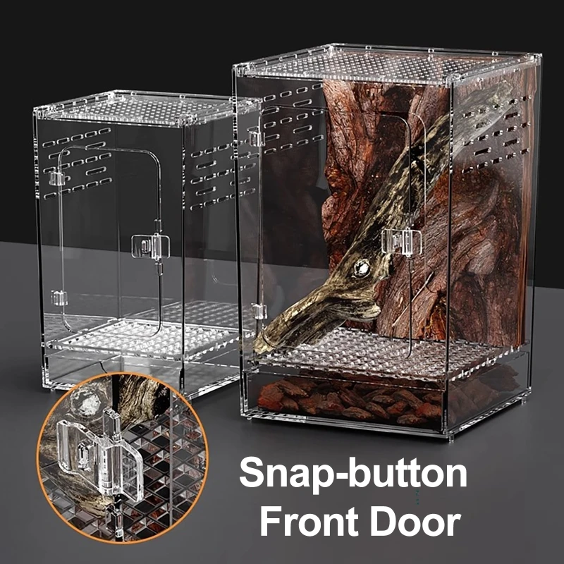 

Прозрачный террариум для разведения рептилий, клетка для кормления насекомых, пауков, ящериц, скорпионов, арбориальная среда обитания 15x15x25см