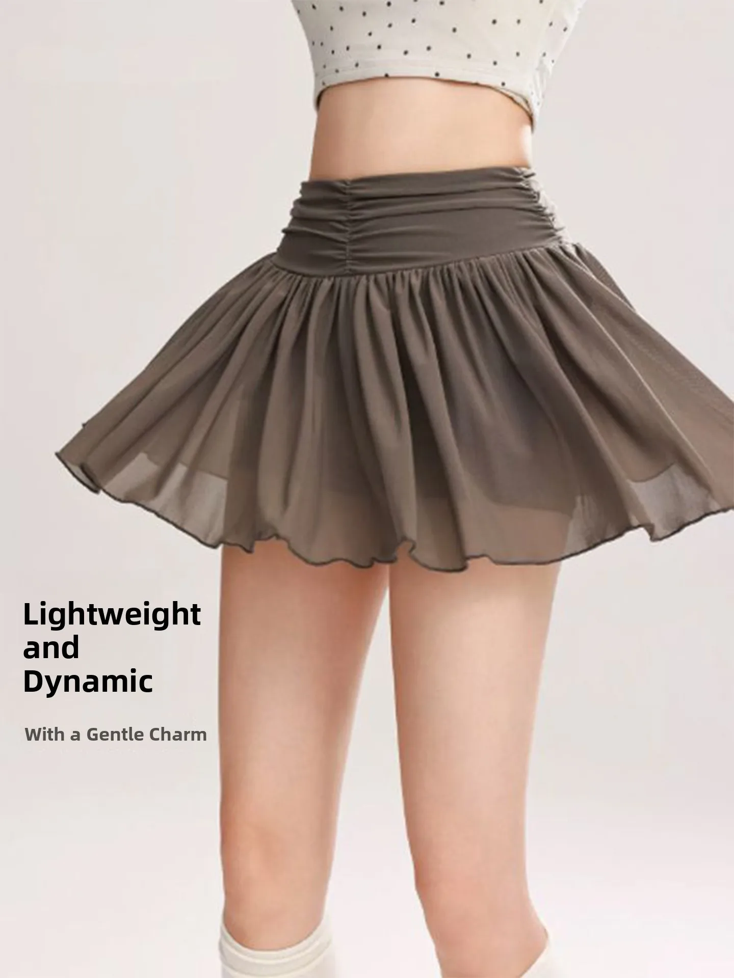 High Waist A-Line Sporty Mesh Half Skirt for Women Summer Breathable Skin-Friendly Short Skirt with Inner  Casual Wear