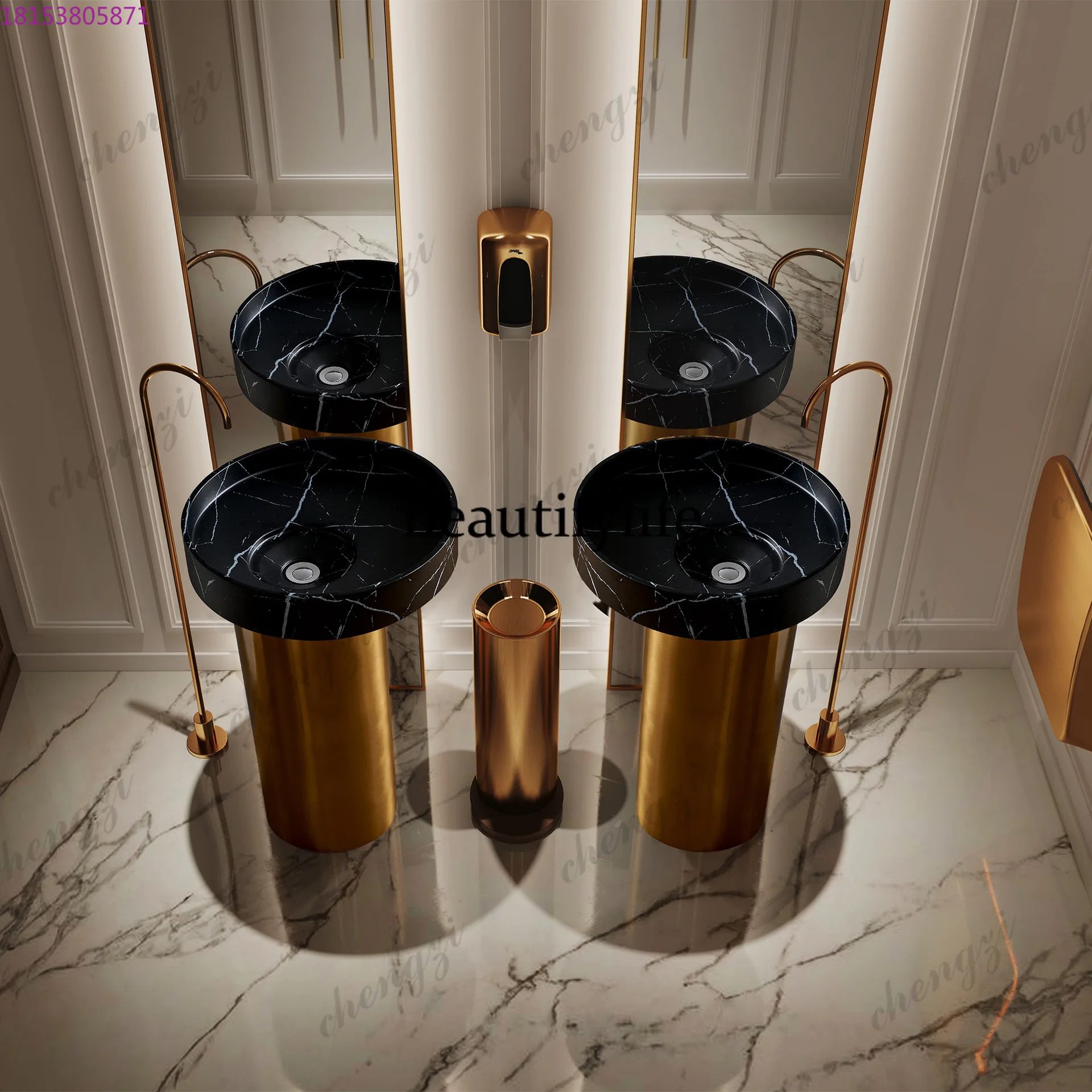 PPP Creative personality artificial stone three-dimensional basin Shopping mall bathroom wash basin