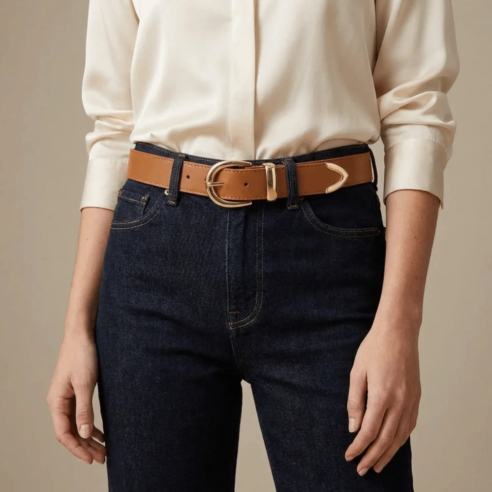 Retro Pin Buckle PU Leather Belt Punk Metal Women Waistband Strap Solid Color Trousers Belt Jeans Accessories