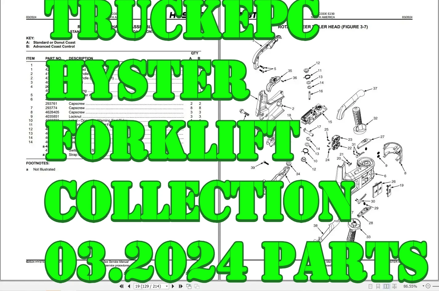 

TruckEPC Hyster Forklift Collection 03.2024 Parts Catalog PDF