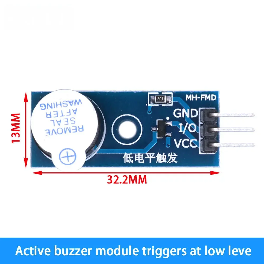 Active/Passive Buzzer Module – DC 3.3-5V Low-Level Trigger Control Board with Sound Sensor for Arduino Smart Car DIY Kits
