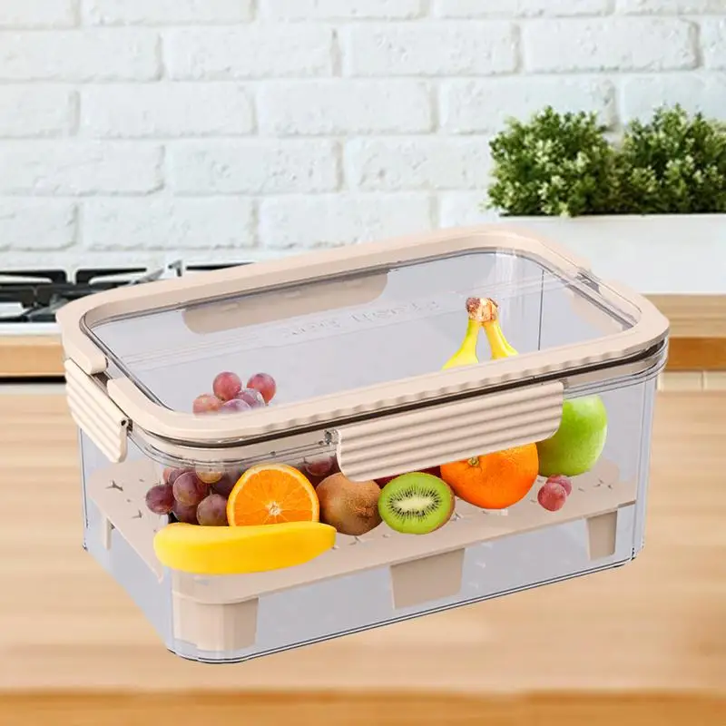 Lettuce Container for Refrigerator Food Vegetable Fruit Storage Box Fridge Organizer Drain Basket Meat Onion Ginger Crisper Box