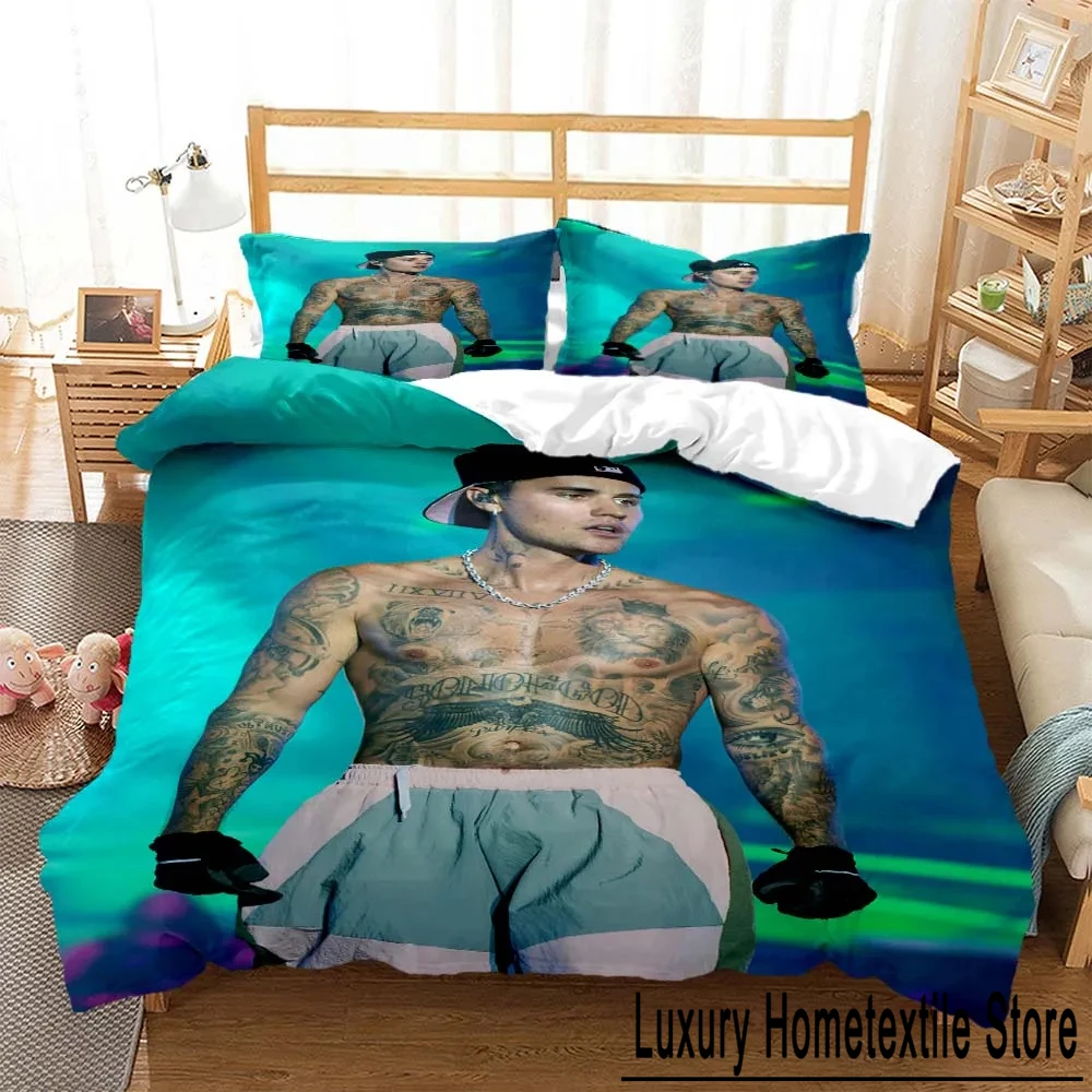 

Singer Justin Bieber Fashion 3D printed bedding Queen bedding set Customized King size bedding set Soft and comfortable