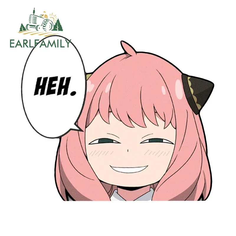 EARLFAMILY-ملصقات سيارة Peeker للوجه برسوم كرتونية ، شارات عصرية ، إكسسوارات سيارة ، كوب Anya Heh ، ديكور 13: X